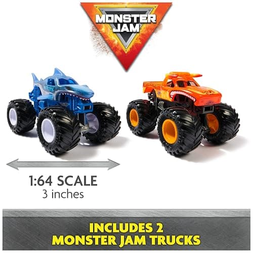 Monster Jam Supercharge Speedway Monster Truck Playset, 1:64 Scale | Figure-8 Loop Track with Lights, El Toro Loco & Megalodon Toy Trucks, Epic Racing Action, Pretend Play Gifts for Kids Ages 3+ thumbnail 4