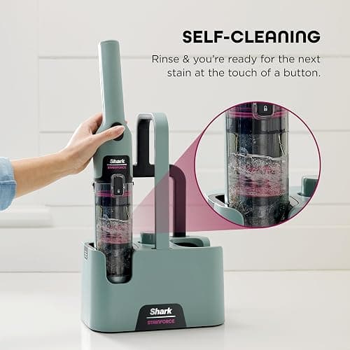Shark StainForce Cordless Portable Spot, Stain, & Odor Remover System for Carpets, Area Rugs, Upholstery, Stairs, with Storage Caddy, Accessories, and Full-Size Cleaning Solution, HX101 (NEW) thumbnail 11