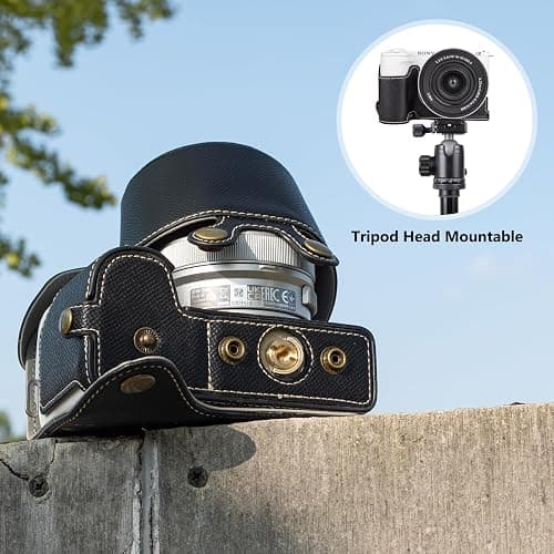 MUZIRI KINOKOO Camera Case for Sony ZV-E10 II, PU Leather Protective Case for Sony Alpha ZV-E10 II/ZVE10 II Camera with 16-50mm Lens - Removable Case with Shoulder Strap & Storage Pocket - Black thumbnail 7