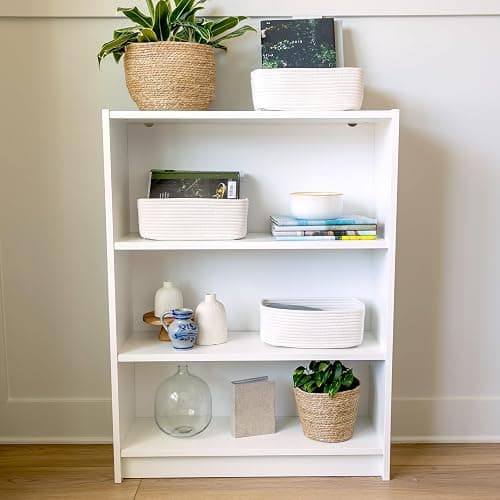 NaturalCozy 11.8"x8"x4.5” Storage Baskets for Shelves 3 Pack | Cotton Rope Woven Small Baskets for Organizing | Small Storage Bins for Nursery, Bathroom, Closet, Cube Shelf, Decorative, Gift Basket thumbnail 7