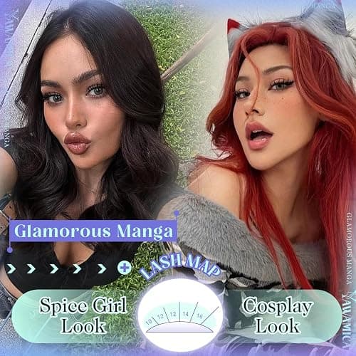 Manga Lash Clusters Kit DIY Anime Eyelash Extension Kit 10-16mm Spiky Individual Lashes Clusters Wide Anime Eyelash Clusters Kit with 2-in-1 Bond & Seal Precision Tweezers DIY Lash Kit by Yawamica thumbnail 4
