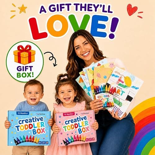 Coloring Books for Toddlers 1-3 with Large Pages & Crayons for Toddlers 1-3, Boys Coloring Book Set Featuring Letters, Numbers, Shapes, Animals & Food Activities, 2 Year Old Workbook Set in Blue Box thumbnail 6