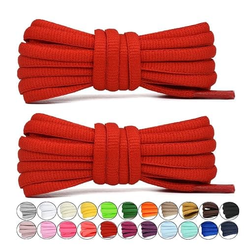 Stepace [2 Pairs Half Round Shoe Laces for Sneakers 76cm - 182cm Length 22 Color Shoelaces - Image 1