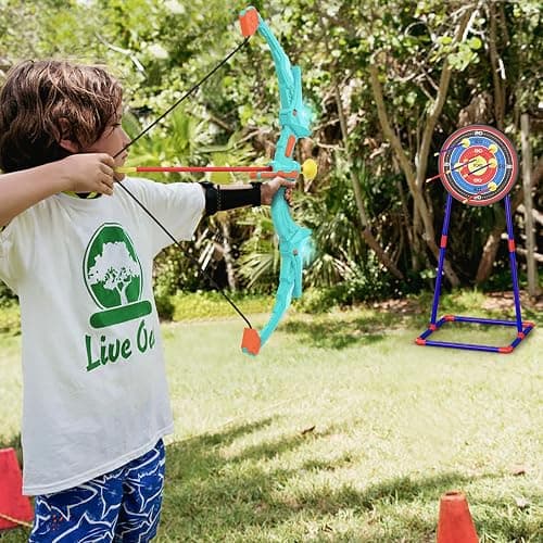 2 Pack Bow and Arrow Set for Kids, Light Up Archery Set with 14 Suction Cup Arrows, Archery Targets Outdoor Games for Kids Ages 4-8 8-12, Birthday Gifts Toys for 5 6 7 8 9 10 11 12 Year Old Boys Girls thumbnail 7