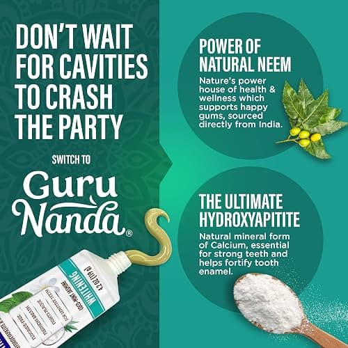 GuruNanda Whitening Duo – Hydroxyapatite Toothpaste & 7-Day Whitening Strips for a Brighter Smile & Stronger Teeth thumbnail 2