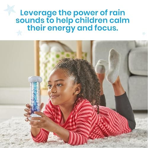 hand2mind Calming Sensory Tubes, Rain Sound Fidget Tubes, Rain Stick Instrument, Toddler Sensory Toys, Calm Down Corner Supplies, Science Classroom Weather Toys, Play Therapy Activities thumbnail 5