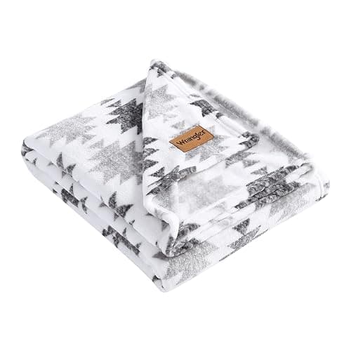 Wrangler - Blanket, Super Soft Sherpa Bedding, Yellowstone Inspired Throw Blanket for Couch or Bed (Canyon Ikat Grey, 50" x 60") thumbnail 2