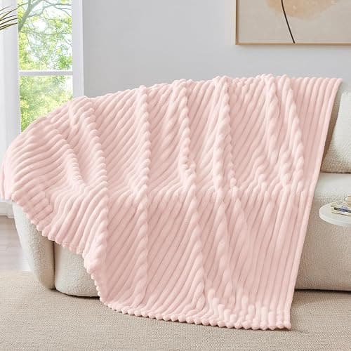 BEDELITE Pink Fleece Throw XL Blanket, Fluffy Blanket for Couch, 50x70 | Soft Warm Plush Cozy Blanket, Fuzzy Blanket for Sofa Bed Bedroom Living Room Decor, Couverture, Gifts for Women Men Friends thumbnail 7