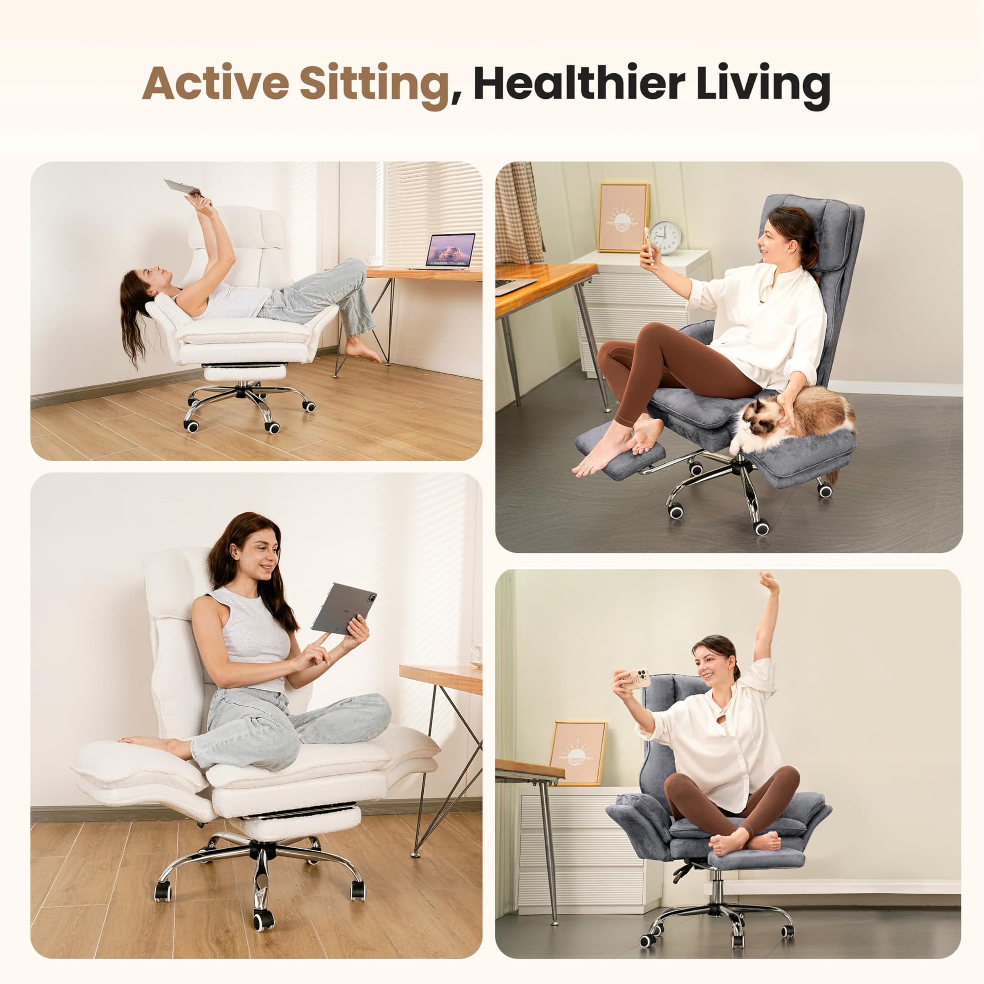 White Office Chair thumbnail 4