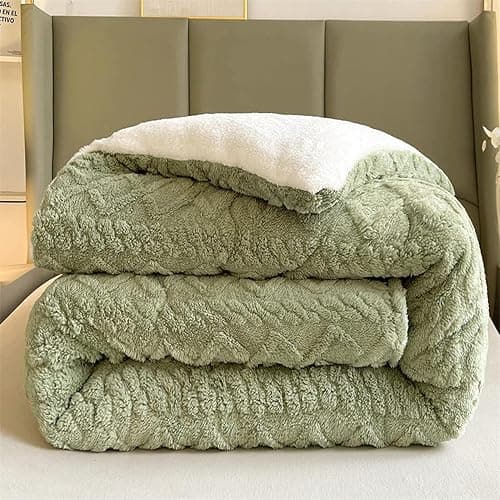 79" x 91" Thickened Super Soft Insulation Hibiscus Winter Quilt - Breathable Warm Bed Comforter - Cashmere Hibiscus Double Fabric - Fluffy Plush Double Sided Velvet Blanket Quilt for Cold Weather thumbnail 4