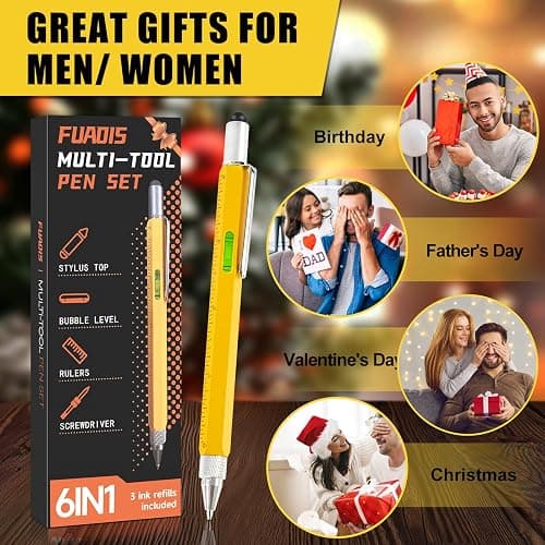 FUAOIS Stocking Stuffers for Adults Men, Christmas Gifts for Men, Mens Gifts for Dad Him Boyfriend Husband, Multifunction Writing Instruments thumbnail 2