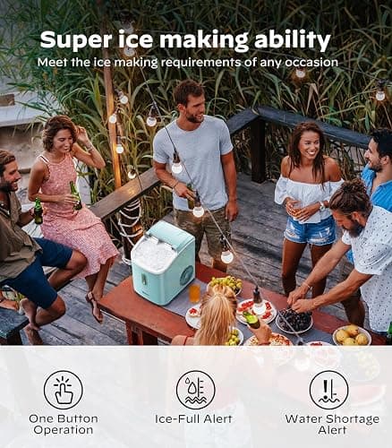 Silonn Nugget Ice Maker Countertop, Pellet Ice Machine with Self-Cleaning Function, Sonic Ice Maker Produces 33lbs of Chewable Ice in 24 Hours, Ideal for Home Kitchen and Office (Green) thumbnail 7