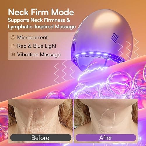 INIA 7-in-1 Red Light Therapy for Face and Neck Gua Sha Facial Massager Tool Device with Thermal and Cryo Mode for Puffiness & Firming Skincare Tool thumbnail 5