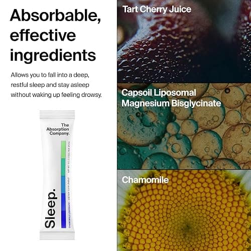 Sleep Aid Powder - Calming Drink for Deep Sleep with Liposomal Saffron, Magnesium & PharmaGABA Melatonin-Free Natural Supplement to Reduce Stress and Improve Sleep Quality Chamomile Lemonade 28 Sticks thumbnail 4