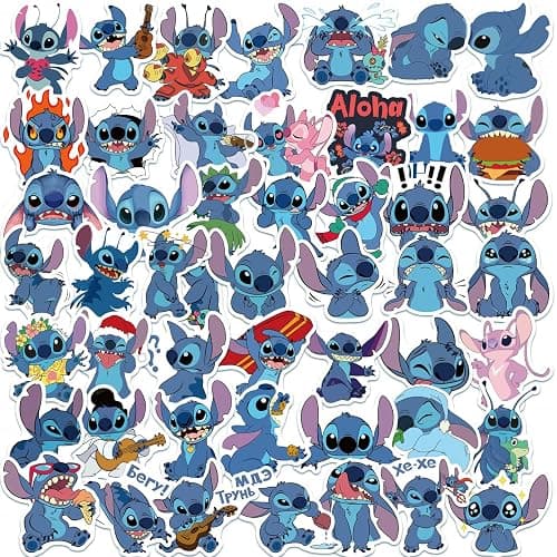 Cute Stitch Stickers,50Pcs Cartoon Cute Waterproof Vinyl Sticker for Water Bottle Luggage Bike Car Decals Gift for Kids Teens Adults Stickers,Toddlers - Image 1