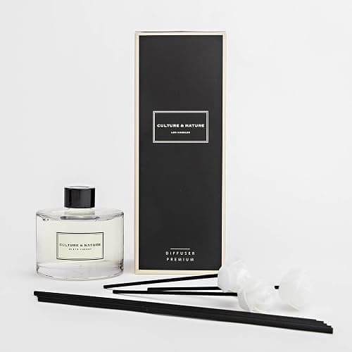 CULTURE & NATURE Reed Diffuser Set 6.7oz (200ml) Black Cherry Scented Diffuser with Sticks Home Fragrance Reed Diffuser for Bathroom Shelf Decor - Black Cherry - 6.7OZ thumbnail 3