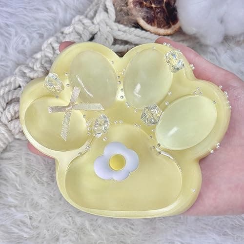 Pawfect Tail Big Taba Squishy Cat Paw, 5 in Large Paw Squeeze Toy for Stress Relief and Relax, Sticky Squishies Fidget Toys for Party Favors Novelty Things Birthday Gift (Yellow) - Image 1