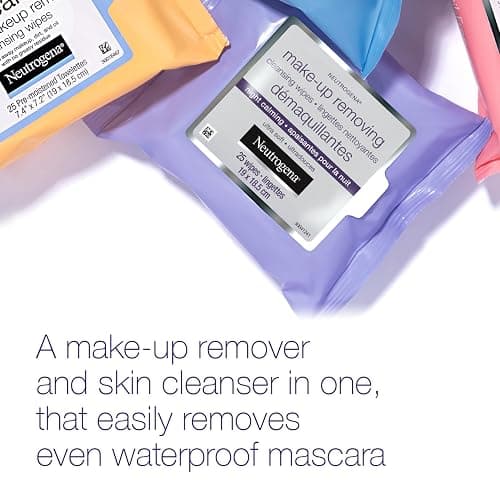 Neutrogena Night Calming Makeup Remover Face Wipes, 100% Plant-Based Cloth Hypoallergenic Nighttime Cleansing Towelettes, Remove Waterproof Makeup, Dirt & Oil, Dermatologist Tested, 50 Count (2 x 25 Count) thumbnail 6