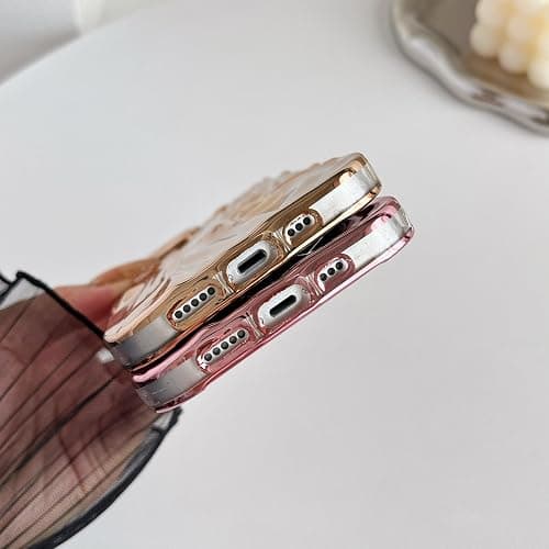 Caseative for iPhone 14 Case,Pleated Water Ripple Chrome Wave Pattern Soft Phone Case (Gold) thumbnail 6