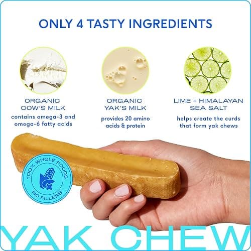 Native Pet Yak Cheese Himalayan Dog Chews - Long Lasting Dental Sticks for Medium Breeds – 100% All Natural Himalayan Yak Chews for Medium Dogs – Cheese Bone for Aggressive Chewers - 10 Per Pack thumbnail 3