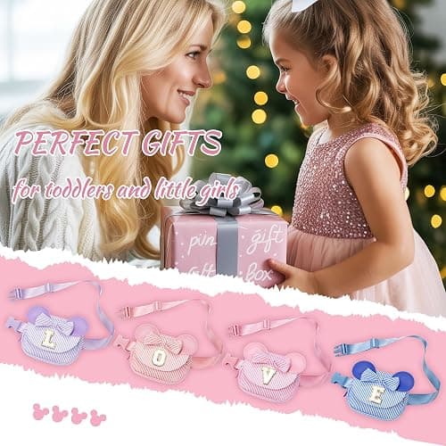 QLOVEA Daughter Gifts - Birthday Gifts for 3 4 5 6 7 8 9 10 11 12 13 Year Old Girls, Initial Fanny Pack Crossbody Bag Belt Bag Purse for Teen Girls Bean Pink B thumbnail 7