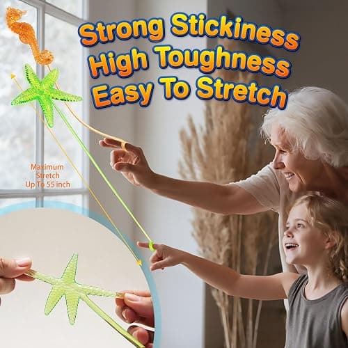 24PCS Ocean Animal Sticky Hand Toys - Stretchy Rubber Party Favors for Kids, Classroom Prizes, Goodie Bag Stuffers thumbnail 4