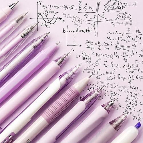 Four Candies Lavender Series Gel Pens, Black & Purple Ink Writing Pens with 0.5 mm Smooth Fine Point, School Office Stationery Supplies Desk Accessories Stocking Stuffers Gifts for Women, Set of 12 thumbnail 3