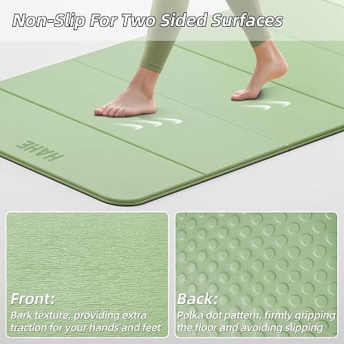 Foldable Yoga Mat,74"Lx32"Wx1/3"Thick,Folding Exercise Mat,Non-slip Wide Pilates Mats for Home Workout/Travel, Portable Yoga Mat Thick for Yoga/Pilates/Camping/Floor Exercises thumbnail 5