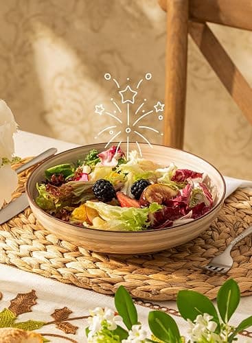 Sweese 6-Pack Ceramic Pasta Bowls, Neutral Extra Large 30 Fl Oz Durable Professional Grade thumbnail 5