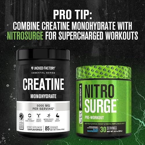 Jacked Factory Creatine Monohydrate Powder 425g - 5g Daily Creatine Supplement for Men and Women, Vegan-Friendly, Third-Party Tested - 85 Servings, Unflavored thumbnail 5