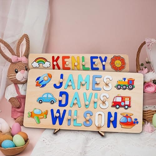 PUREFLY Name Puzzle Baby Gifts for Girl Boy, First Baby Toddler Christmas Birthday Gift, Toddler Toys Montessori Learning, 1 Year Old Gifts thumbnail 8