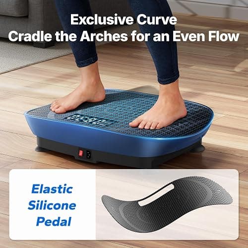 Merach CV30 Curved Vibration Plate Exercise Machine for Lymphatic Drainage | Risistance Band, Vibrating Plate with Real-Time Calorie Tracking on LED Display, Fitness Equipment for Home Gym Women Men thumbnail 2