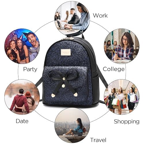I IHAYNER Girls Bowknot Cute Leather Backpack Mini Backpack Purse for Women thumbnail 6