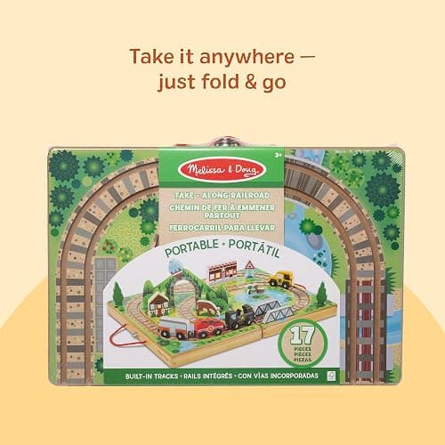 Melissa & Doug Take-Along Railroad Tabletop Playset with Wooden Train Toys, Animals & Scenery Play Pieces, Preschool Learning Toys for Girls & Boys 3+ - FSC Certified thumbnail 7
