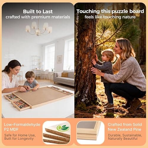 ALL4JIG 1500 Piece Rotating Puzzle Board with 4 Drawer 24.92"x33.58"Portable Wooden Jigsaw Puzzle Table for Adults,Lazy Susan Spinning Puzzle Boards Birthday Gift for mom,Surface for Lego Building thumbnail 6