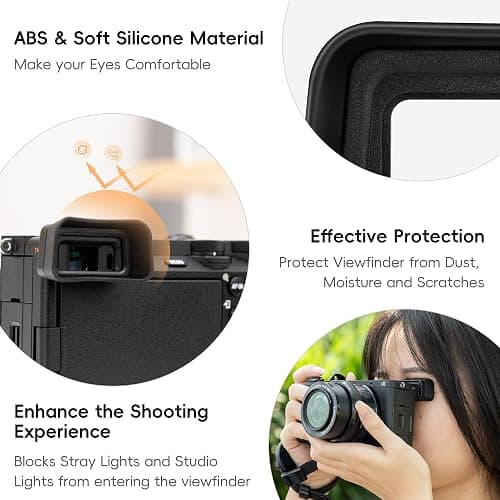 A6700 Eyecup Eyepiece, Soft Silicon Extended Camera Eye Cup Viewfinder Special Designed for Sony A6700 Alpha APS-C Mirrorless Camera Replaces Sony FDA-EP20 (Not Affect The Use of A6700 Camera Screen) thumbnail 6