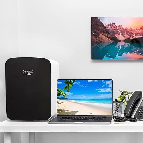 Cooluli 15L Mini Fridge for Bedroom - Car, Office Desk & College Dorm Room - 12v Portable Cooler & Warmer for Food, Drinks, Skincare, Beauty & Makeup - AC/DC Small Refrigerator with Glass Front, Black thumbnail 5