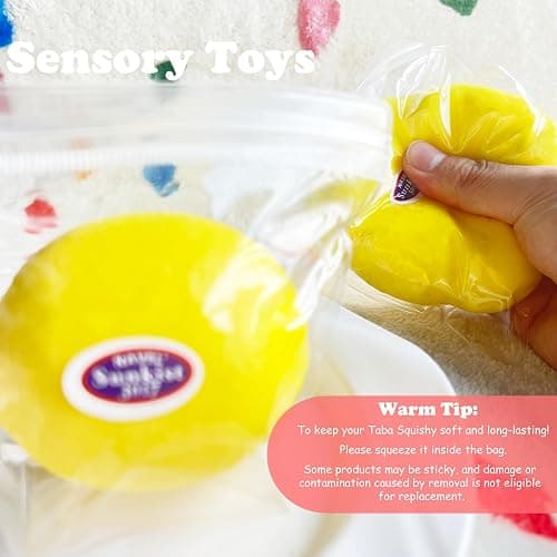 ZTATU Fruit Taba Squishy Fidget Toys for Kids - Realistic Lemon Stress Balls for Adults & Kids Fairly soft Sensory Squish Ball - Stress Relief Toy for Office - Birthday, Christmas, Easter Party Favors thumbnail 5
