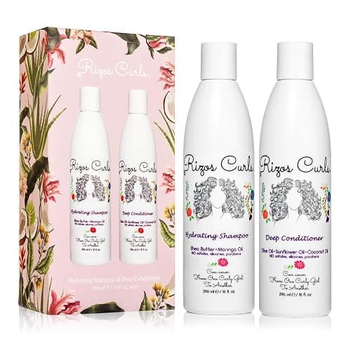 Rizos Curls Wash Day Bundle – Hydrating Shampoo & Deep Conditioner Set with Shea Butter for Every Curl Pattern 1a-4c – Gently Cleanses, Moisturizes, Softens & Adds Shine – Sulfate & Paraben Free - Image 1