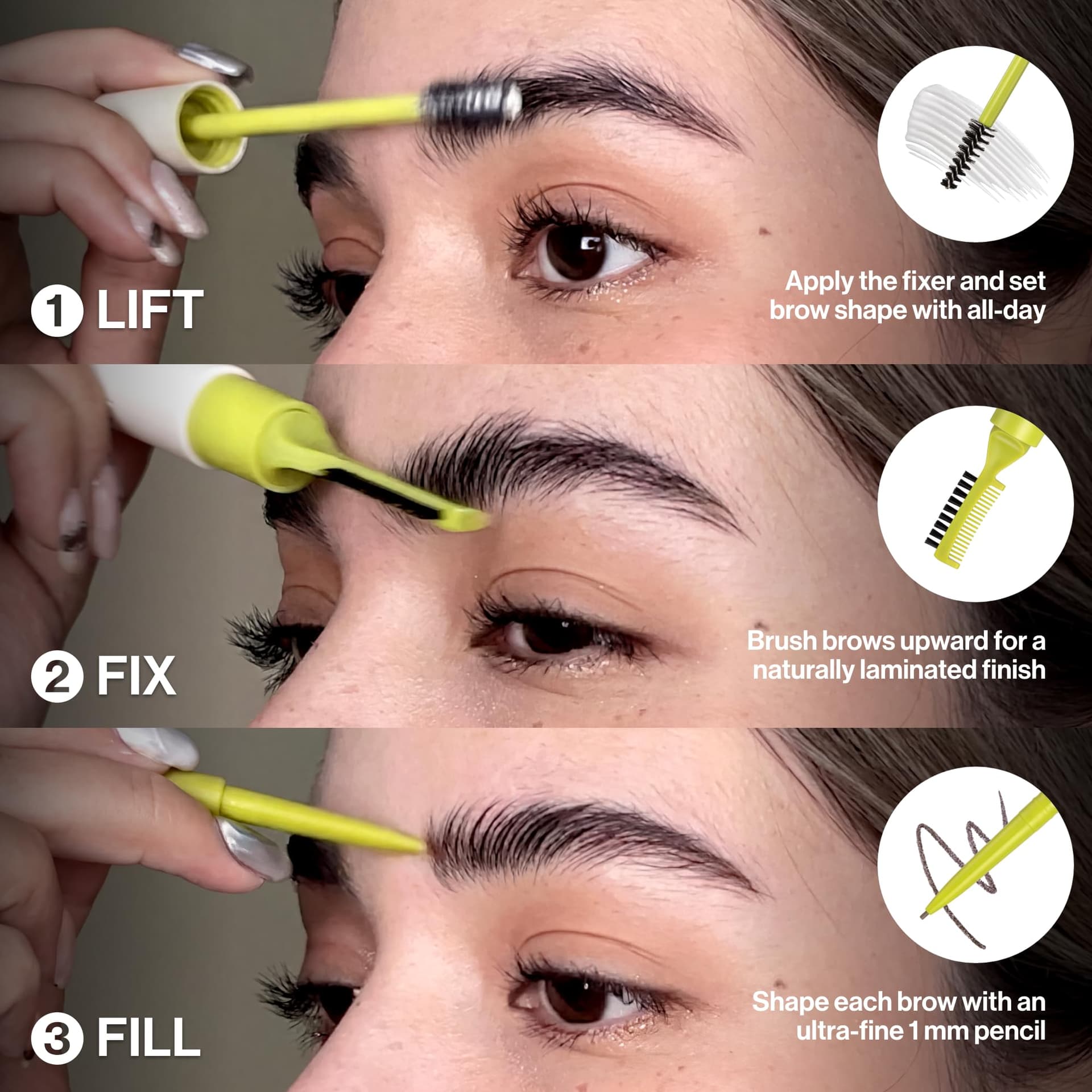 UNLEASHIA Shaper Pomade Eyebrow Fixer Eyebrow Gel for Defining and Fixing, Eyebrow Brush, Long Grip, Caring Ingredients, Transparent Eyebrow Gel thumbnail 4