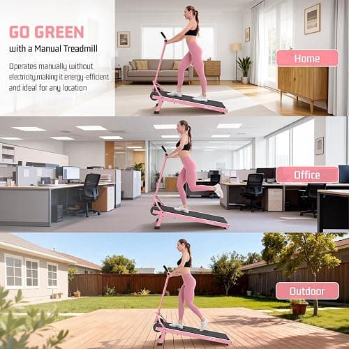 Walking Pad Treadmill with Incline 20%, Manual Foldable Walking Pad with Handle Bar, 500lbs Capacity, Non-Slip Surface, Fixed Incline, Digital Monitor, Compact Build for Home/Gym/Indoor/Outside thumbnail 3