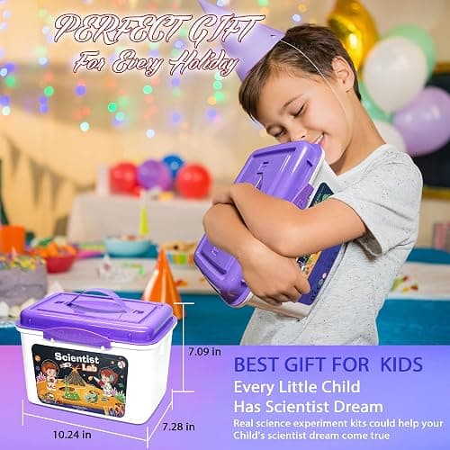 Educational Science Kit for Kids - 56 Science Lab Experiments with Lab Coat Scientist Costume, Science Kits for Kids Age 6-8-10-12, 70+ PCS DIY Stem Projects, Educational Toys for Girls Boys thumbnail 2