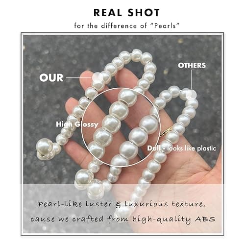 LVBRT Purse Hook for Car, Cute Pearl Bag Hanger for Seat Headrest Organized, Girly Car Decor Accessories for Women thumbnail 3