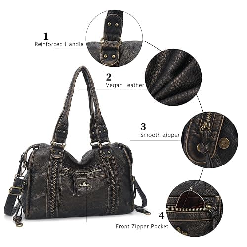 Angel Kiss Hobo Bags For Women Vegan Leather Hobo Satchel Handbags Large Tote Purses Shoulder Bag thumbnail 6