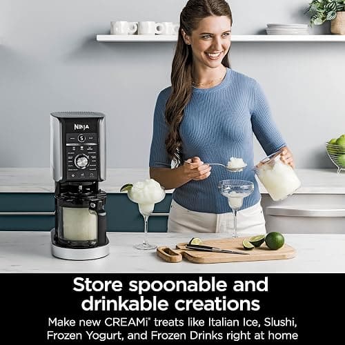 Ninja Creami Deluxe Pints 2 Pack, Compatible with NC500 Series Creami Deluxe Ice Cream Makers, Genuine Ninja Pint, BPA-Free & Dishwasher Safe, Color Lids, 1 Pint Each, Clear/Coral/Yellow, XSKPNTLD2​ thumbnail 7