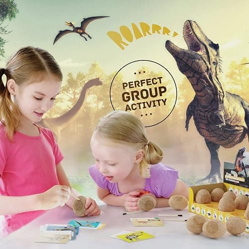 Dan&Darci Dig a Dozen Dino Egg Kit for Kids - Easter Basket Stuffers - Dinosaur Toys Gift 3-12 Year Old - 12 Eggs & Surprise Dinosaurs - Science STEM Activities - Boy Toy Party Gifts for Boys & Girls thumbnail 2