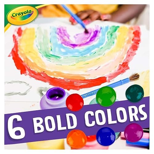 Crayola Washable Kids Paint (6ct), Assorted Bulk Paint Set for Kids, Must Have Preschool Arts & Crafts Supplies, Nontoxic, Learning Activities for Toddlers thumbnail 3