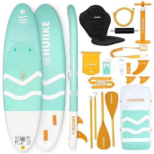 HUIIKE Inflatable Paddle Board for Adults with Accessories Included, Oar, Fins, Pump. Stand Up Paddleboard Great Stability and Resistance. 10’ x 33" x 5.9", Maximum Load 286 lb - Image 1