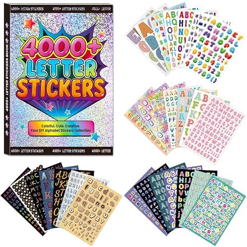 4000 Pcs+ Letter Stickers, 52 Sheets Alphabet Stickers Self-Adhesive Colorful Number Sticker Letters for Scrapbooking DIY Crafts Journaling School Projects Notebook Junk Journal Laptop Classroom Decor thumbnail 8