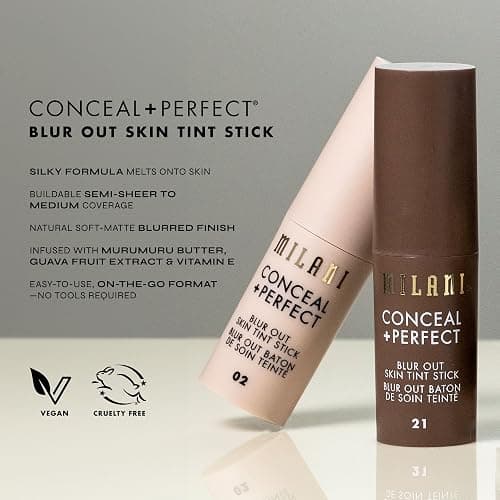 Milani Conceal + Perfect - Skin Tint Stick, Blur Out Tinted Moisturizer Makeup, Shade 02 thumbnail 8